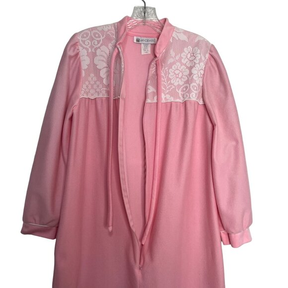Vintage Vandemere Long Sleeve Nightgown Womens Small Pink Front Zip - Picture 5 of 7